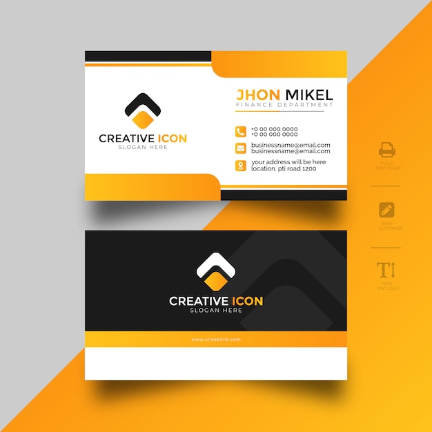 Yellow Business Card Templete