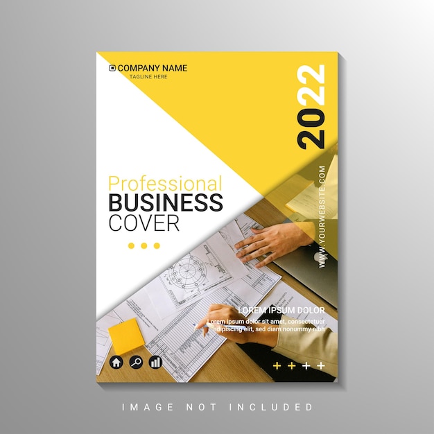 Yellow business cover design mockup