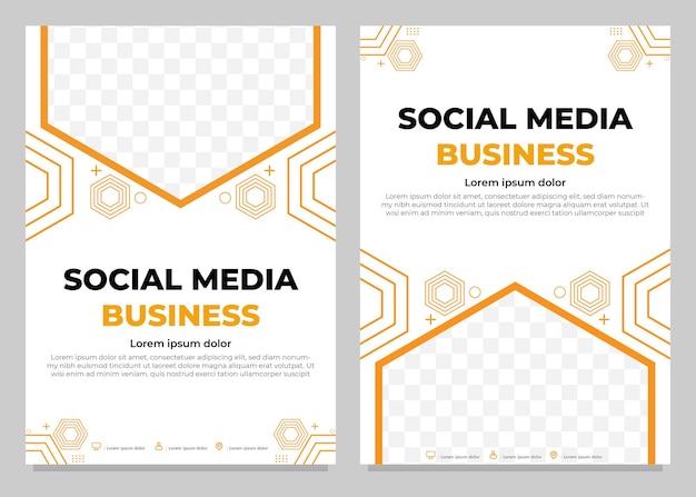 Yellow business flyer template collection design