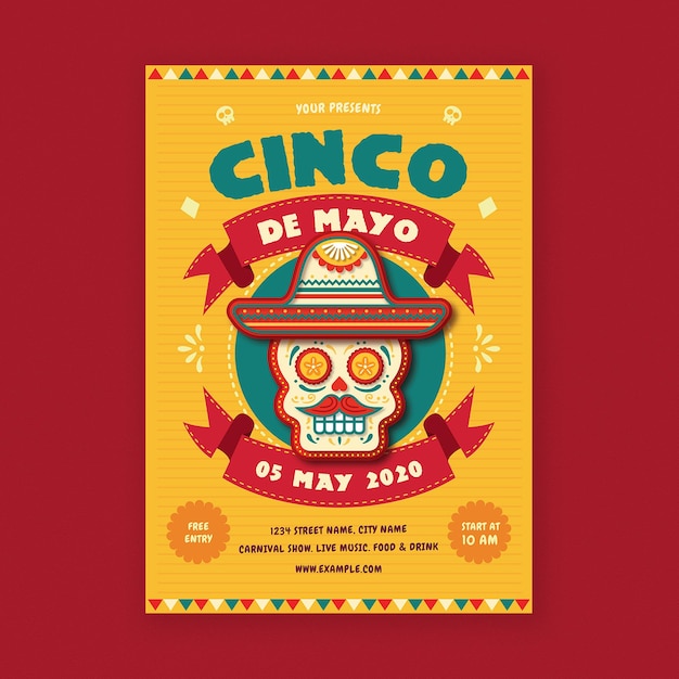 Yellow Cinco De Mayo Flyer