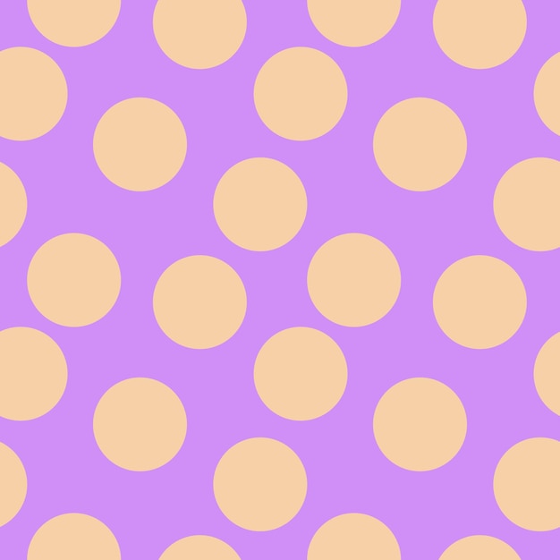 Yellow circle seamless pattern on purple background for graphic design decoration