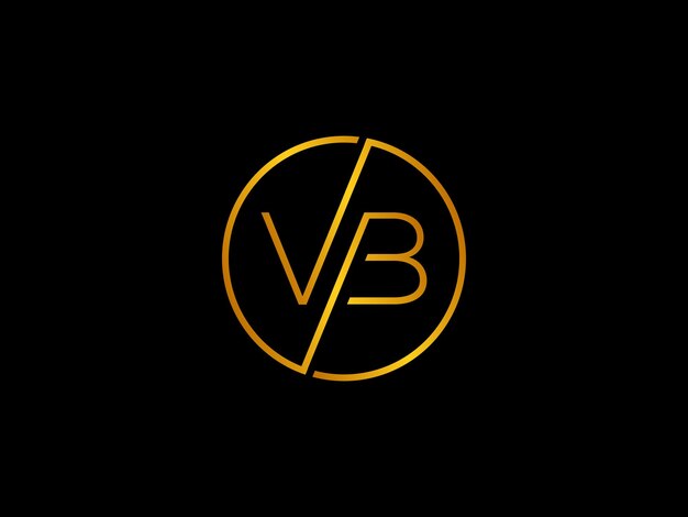 Vector a yellow circle with the letter vb on it