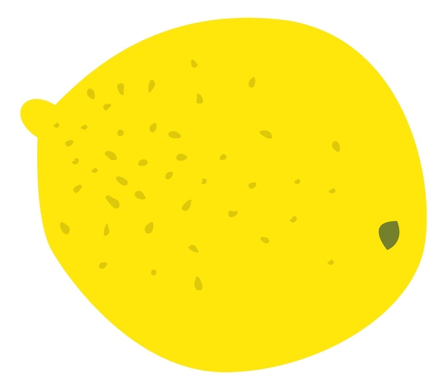 Yellow citrus icon Hand drawn lemon fruit