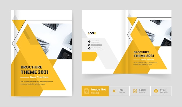 Vector yellow color creative business brochure design template company profile cover page presentation