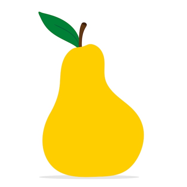 Yellow colorful pear fruit icon isolated on white background Cartoon flat design Vector clipart il