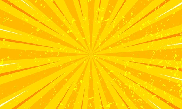 Yellow comic burst background with grunge effect