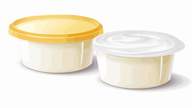 Vector a yellow container with a lid that says yogurt