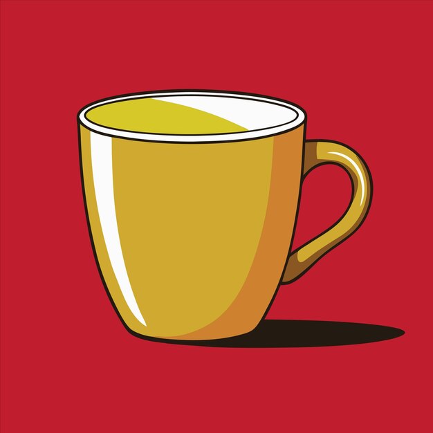 Vector a yellow cup with the words quot tea quot on it