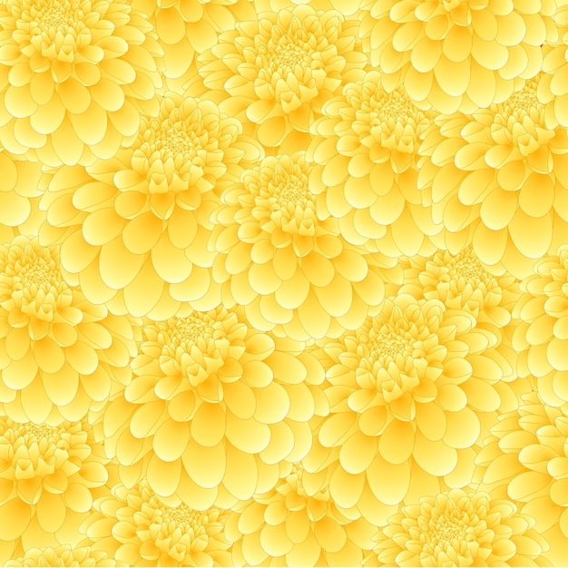 Yellow Dahlia Seamless Background