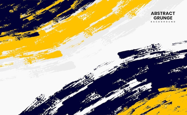 Yellow and Dark blue brush strokes grunge texture background. Sport style vector illustration