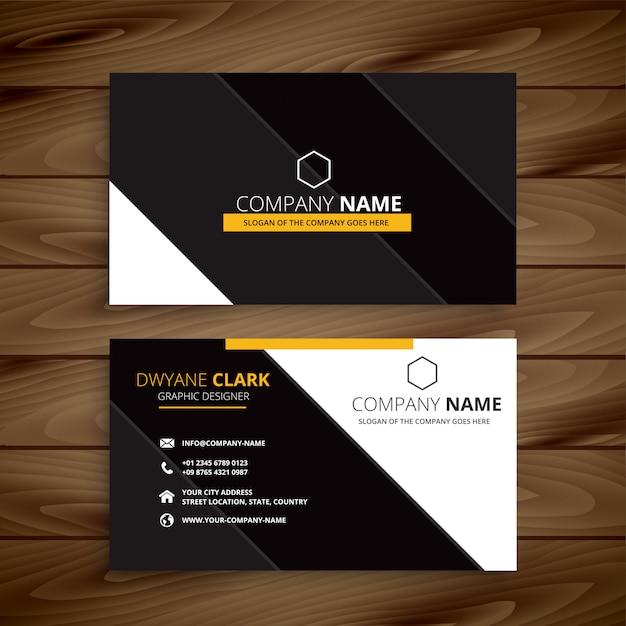 yellow dark modern business card design