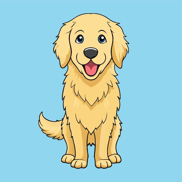 Vector a yellow dog with a blue background with a yellow lab dog on the front