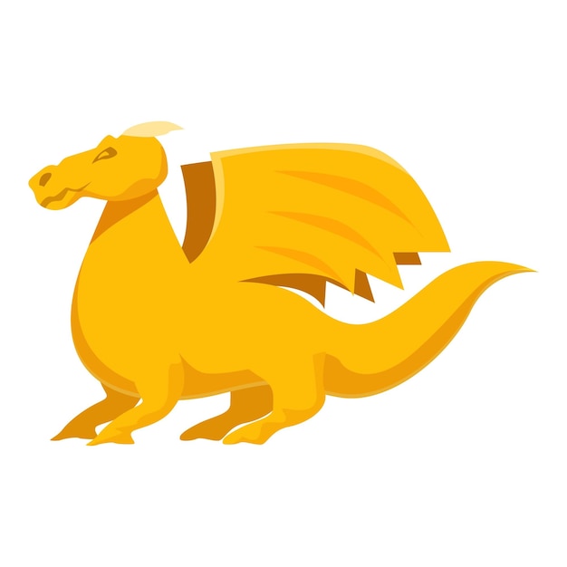 Vector yellow dragon standing spreading its wings