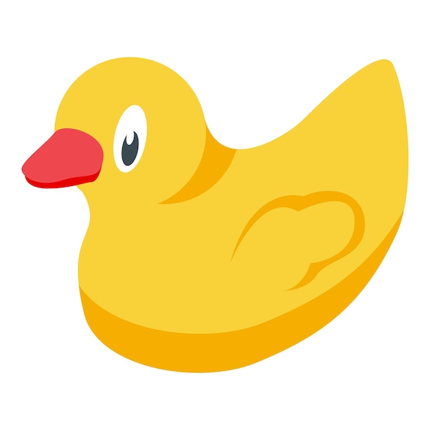 Yellow duck bath toy icon Isometric of yellow duck bath toy vector icon for web design isolated on white background