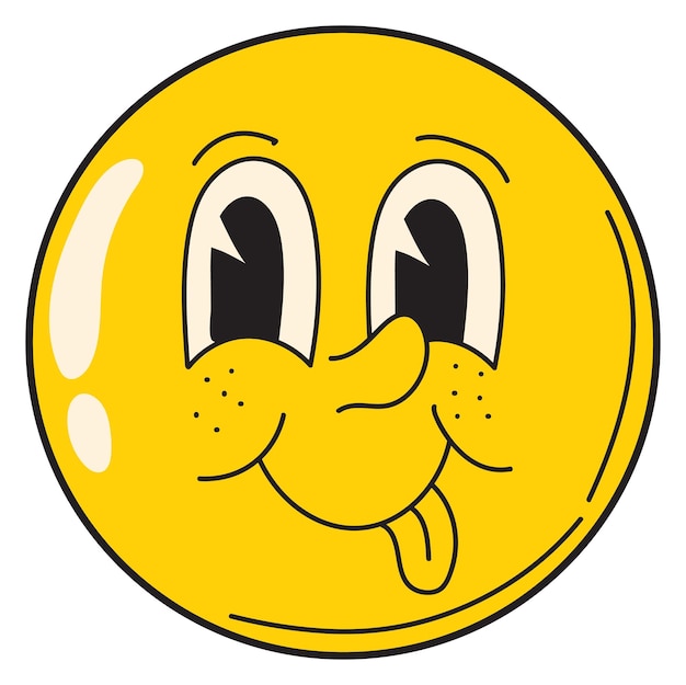 Yellow face with tongue out Comic funny head