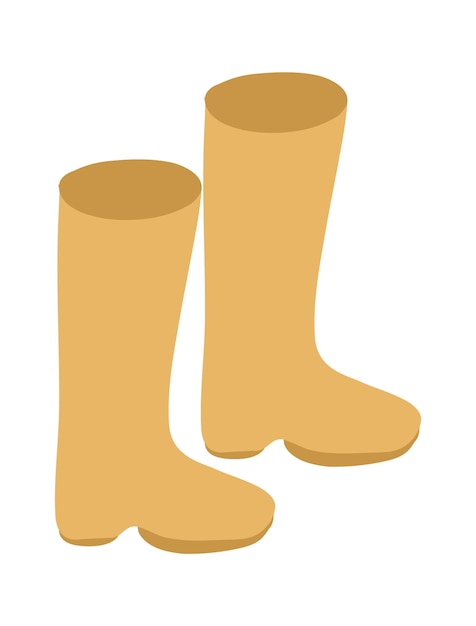 Yellow fashion watterproof boots icon isolated on a white background vector illustration