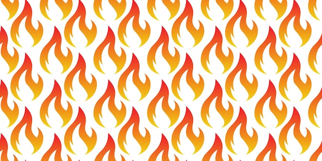 Vector yellow fire flame seamless pattern