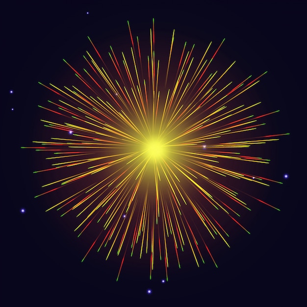 Yellow fireworks background