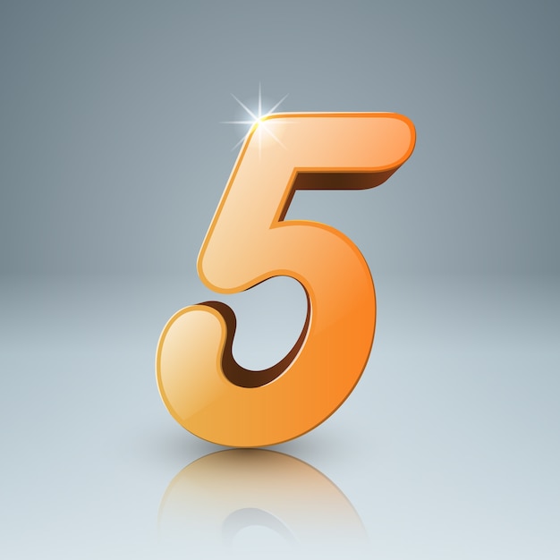 Yellow five icon