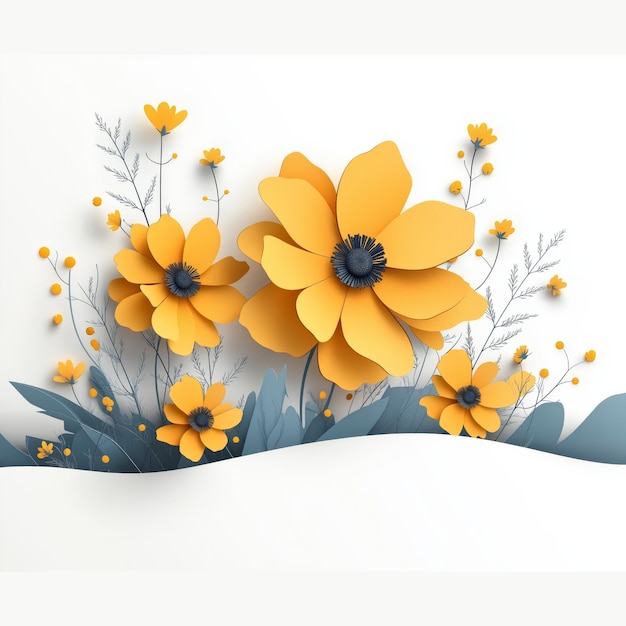 Yellow Flower Background illustration Floral vector