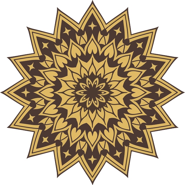 a yellow flower mandala design is shown on a white background