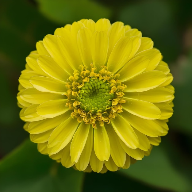 a yellow flower with a green center that says dandelion