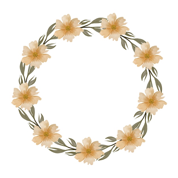 yellow flower wreath for greeting card