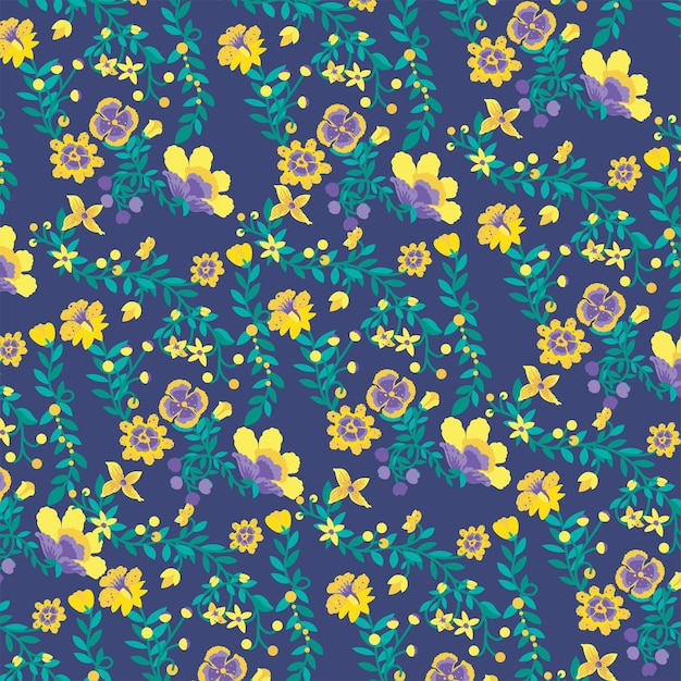 Yellow flowers on blue background,nature wallpaper