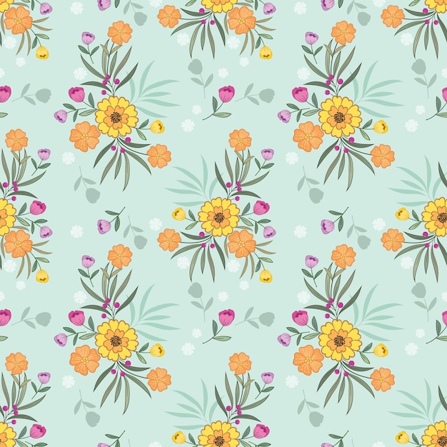 Yellow flowers design seamless pattern This pattern can be used for fabric textile wallpaper gift wrap