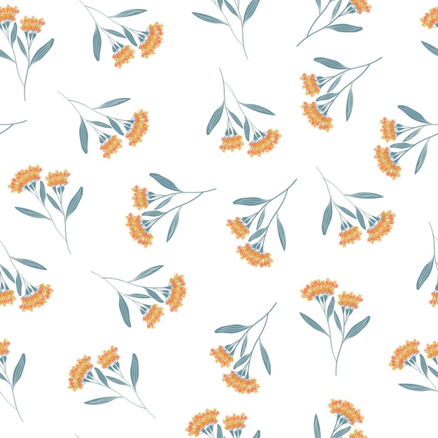 yellow flowers seamless pattern background