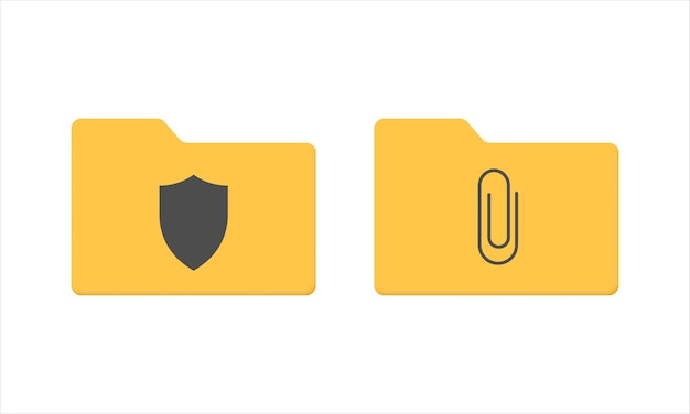 Yellow folder with confidential documents, Confidential data and information, Cloud storage and data