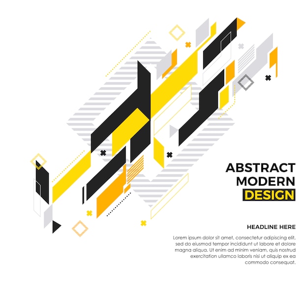 Yellow geometric element modern style abstract