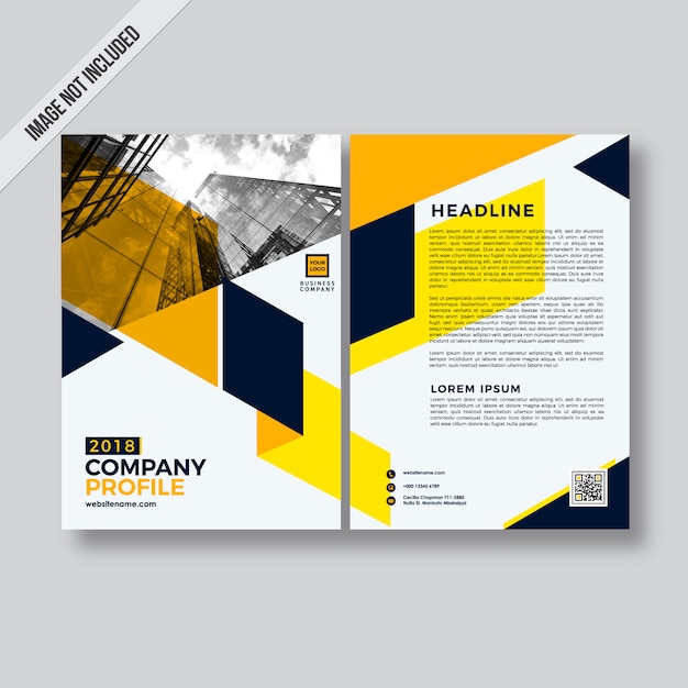 Yellow geometry modern style design flyer template