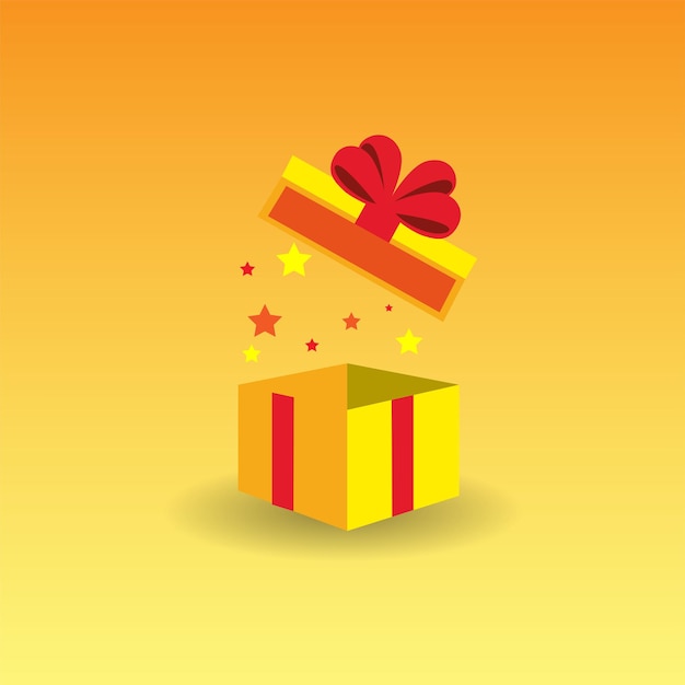 Yellow gift with red bow