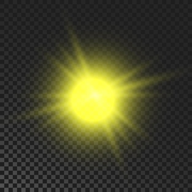 Vector yellow glowing sparkling star