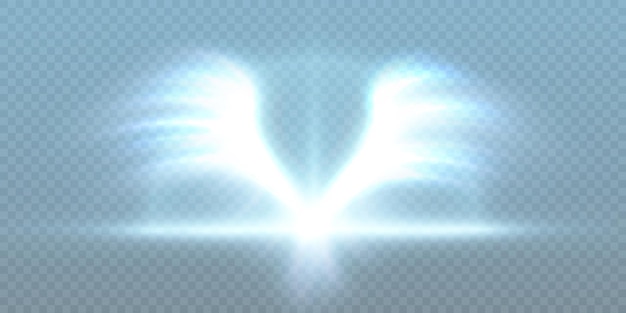 Vector yellow glowing stylized wings vector