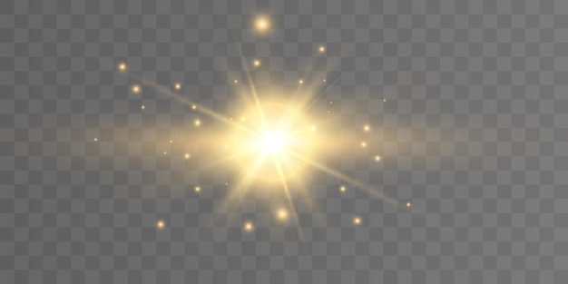 Yellow glowing transparent light effect lens flare Star The sun Vector