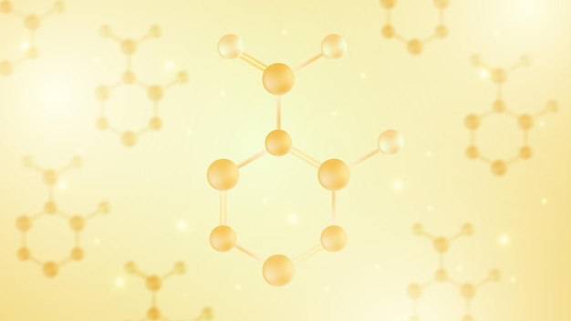 Yellow Gold Salicylic Acid BHA Chemical Illustration