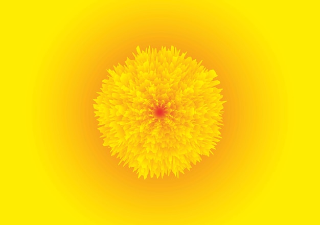 Vector yellow gradient background with illustration of yellow flower