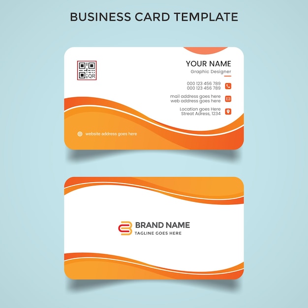 yellow gradient color business card design template vector