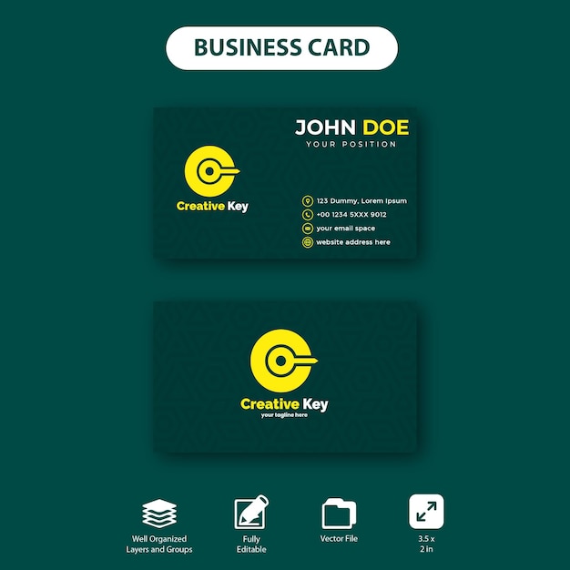 Yellow and Green Corporate Business Card