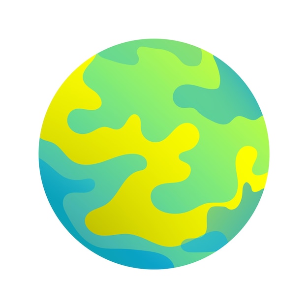 Yellow green planet 3d vector icon Space design elements