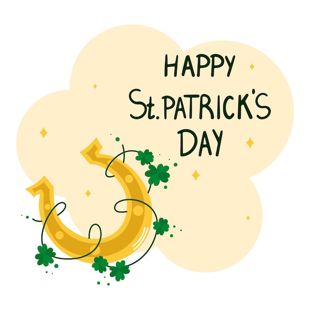 A yellow and green poster that says happy st patrick's day.