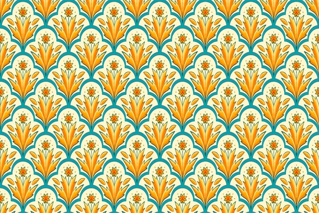 Yellow Green Teal on Ivory Geometric ethnic oriental pattern traditional Design for backgroundcarpetwallpaperclothingwrappingBatikfabric vector illustration embroidery stylexDxA