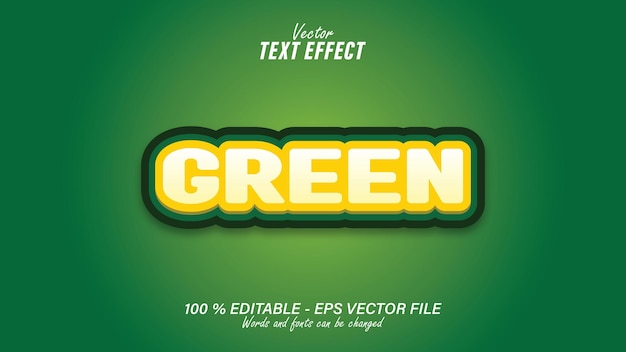 Yellow green text effect editable with green background eps file