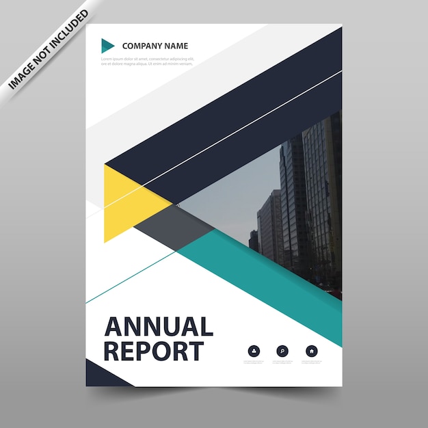 Yellow Green triangle Vector annual report template