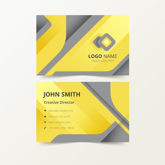 Yellow and grey business card