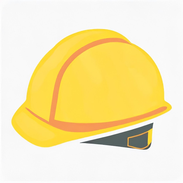 Vector a yellow hard hat with a red band around it