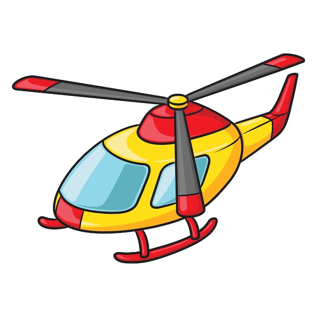 Yellow helicopter cartoon