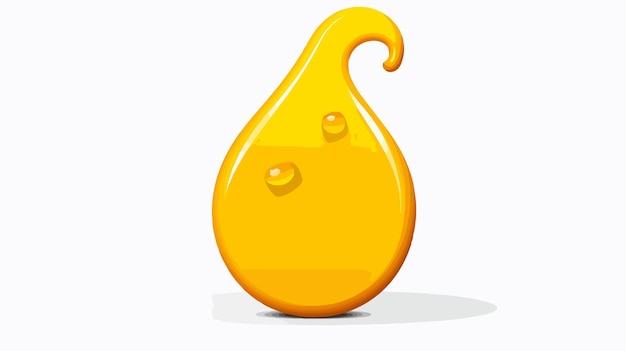 a yellow honey drop with orange drops on a white background